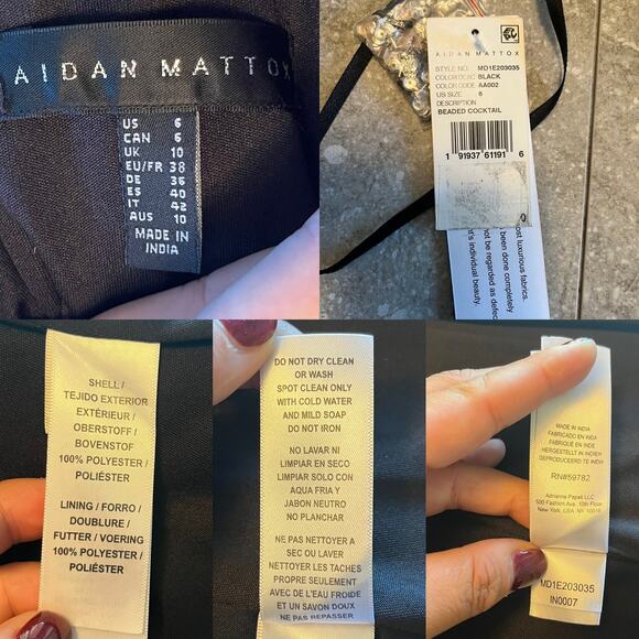 AIDAN MATTOX Cocktail Dress Sequined Sheath Scoop Neck Sleeveless Mesh 12 NWT - Picture 8 of 15